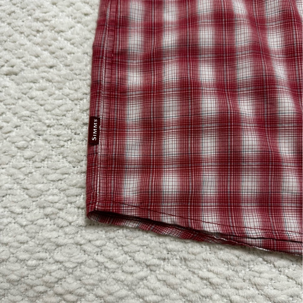 Simms Pearl Snap Shirt Plaid Vented Fishing Shirt Men’s Size Large - Picture 10 of 10